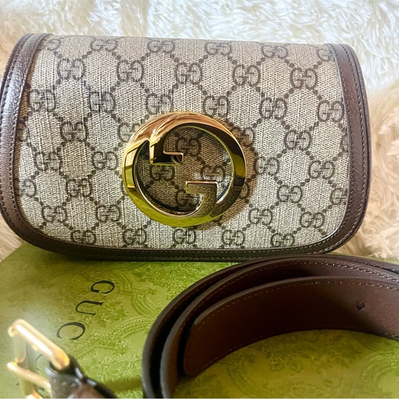 Gucci Blondie GG Supreme Canvas Leather Logo Belt | Sling Bag | NWT - Picture 2 of 16